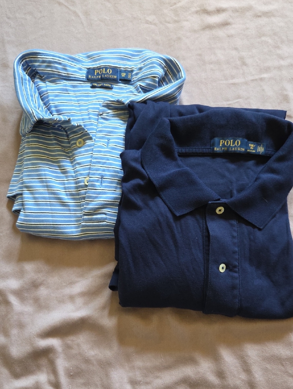 Ralph Lauren Navy Polo Shirt with Yellow Logo